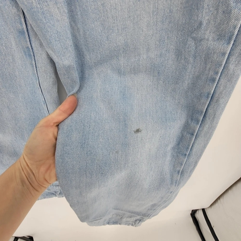 bonjour vintage light denim fabric stitch on patches mom jeans size 7 / 8 - Picture 4 of 9